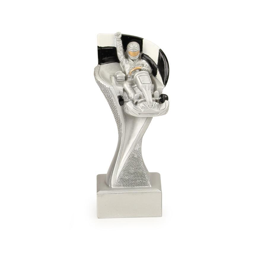 Trophée kart drapeau