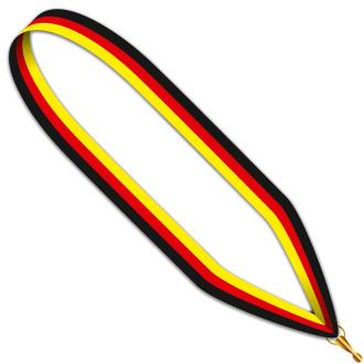 Neckband Medal black,red,yellow 22 mm