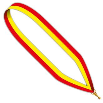 Collier médaille rouge,jaune 22 mm