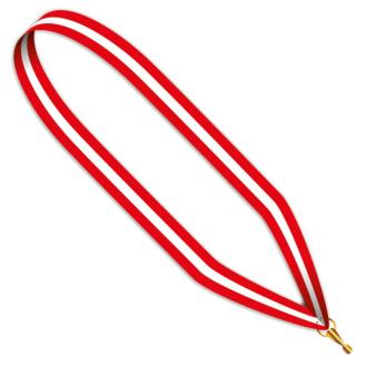 Collier médaille rouge,blanc,rouge 22 mm