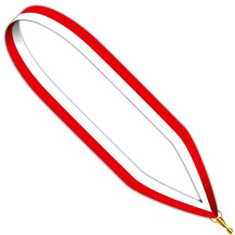 Neckband Medal red,white 22 mm