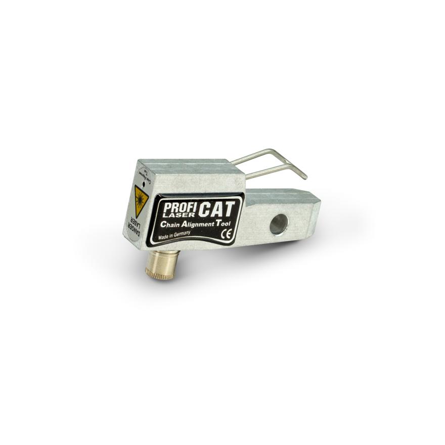 Chain alignment tester for 428 chain with CAT laser lines