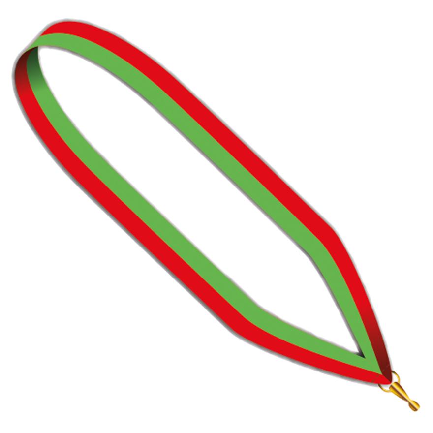 Collier médaille rouge-vert 22 mm