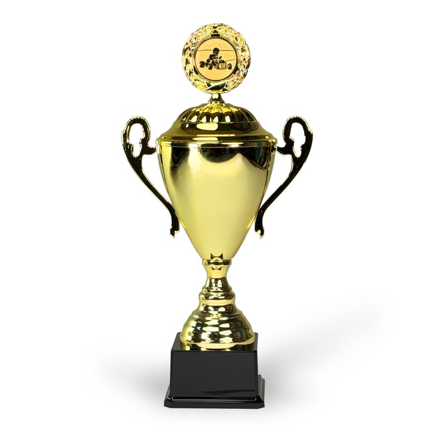Large trophy cup with lid, height: 45 cm