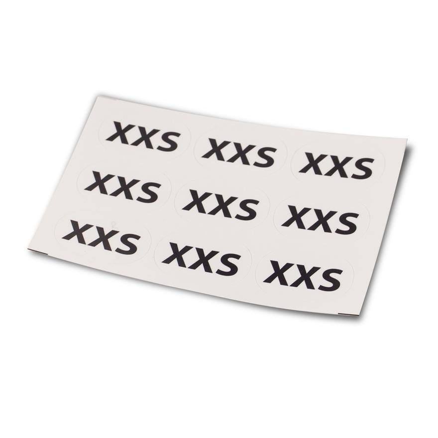 Sticker sizes Size XXS